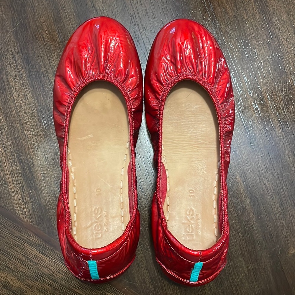 Tieks Red Diamond Patent Leather Ballet Flats ♦️